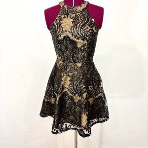 Room Service Black Sequinces Windsor Formal Prom Cocktail Dress Size M